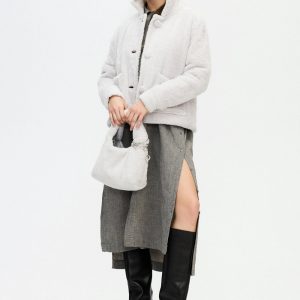 Gray Sherpa Short Jacket Grey Soft