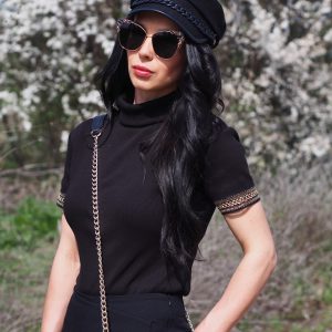 Black Women Top Spring Polo Blouse Extravagant
