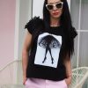 Extravagant Black Summer Top Women Tulle Blouse With
